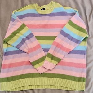 Torrid Pastel Striped Crewneck Sweater